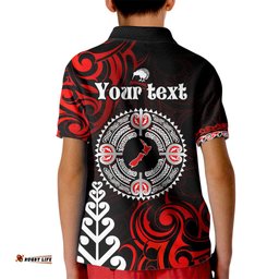 New Zealand Waitangi Day Personalised Kid Polo Shirt Aotearoa Te Ra O Waitangi With Maori Tattoo