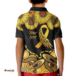 Be Bold Go Gold Aboriginal Ribbon Childhood Personalised Kid Polo Shirt