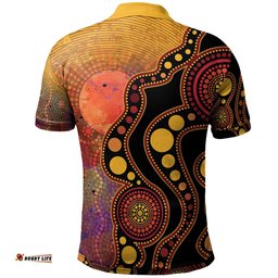 Custom Text-Kid Aboriginal Australia Indigenous Flag Circle Dot Painting Art Golden