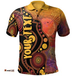 Custom Text-Kid Aboriginal Australia Indigenous Flag Circle Dot Painting Art Golden