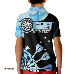 Personalised Australia Darts Opal Vibes Kid Polo Shirt
