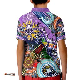 Custom NAIDOC Week 2024 Fremantle Dockers Freo Kid Polo Shirt Australia Aboriginal Dot Painting