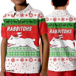 South Sydney Rabbitohs Polo Shirt KID Christmas Simple Style - White