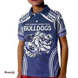 Bulldogs Rugby Custom Kid Polo Shirt Go Berries With Polynesian Style