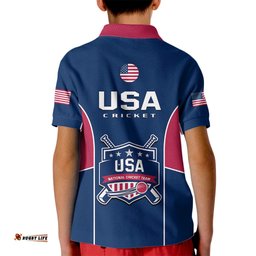 United States Cricket Kid Polo Shirt Go USA Dynamic Version-