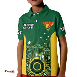Tasmania CricketPolo Shirt KID Tigers Sheffield Shield Indigenous