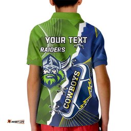 Personalised Cowboys And Raiders Rugby Kid Polo Shirt Sporty Version