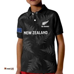 New Zealand Silver Fern Rugby Kid Polo ShirtGo Aotearoa Champions World Cup