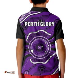 Perth Glory Football Polo Shirt KID Dot Painting Style