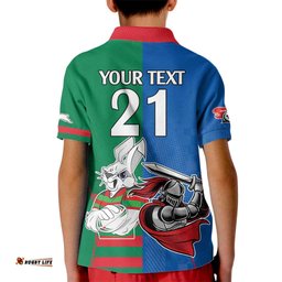 Custom Knights and Rabbitohs Mascot Together Kid Polo Shirt