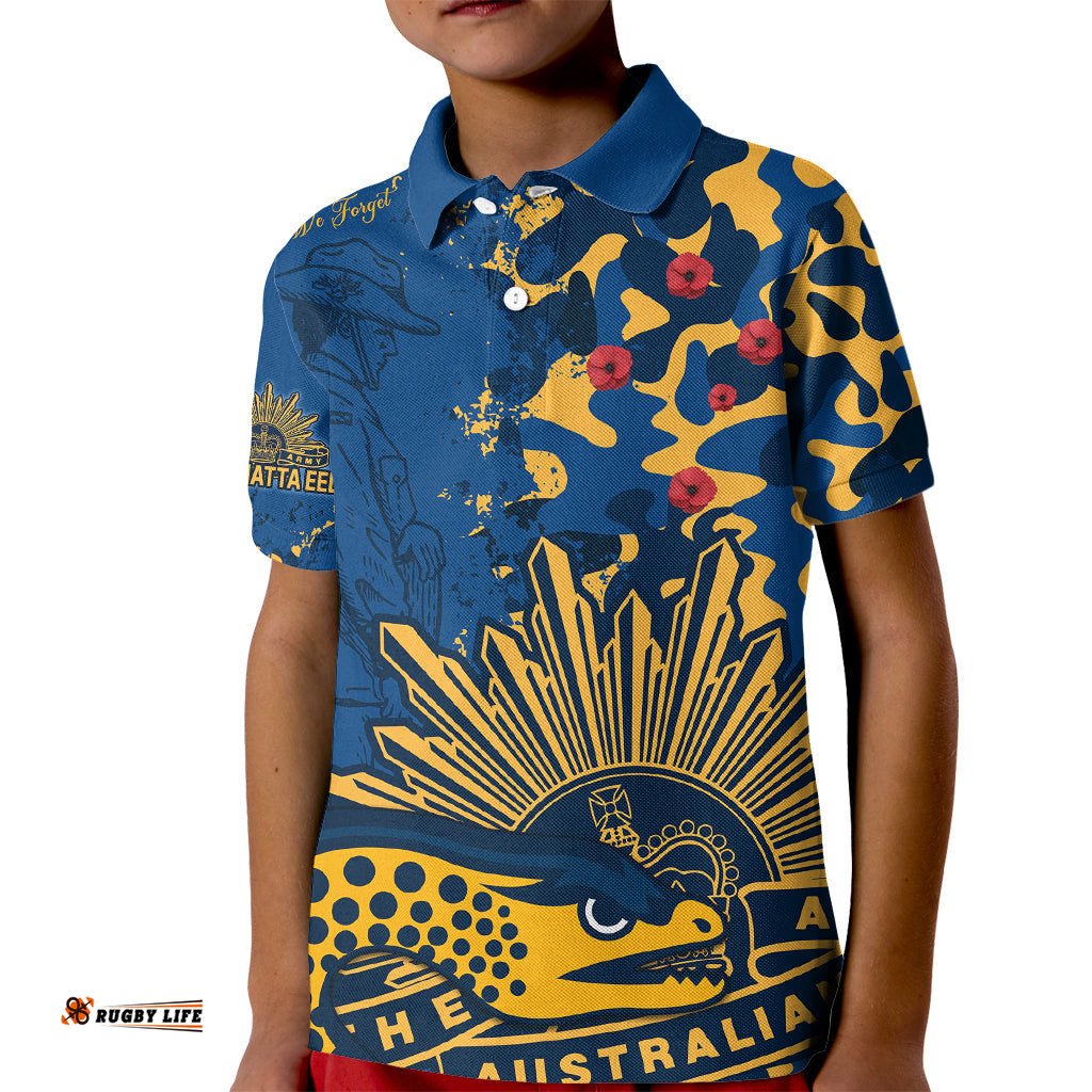 NRL ANZACParramatta Eels Kid Polo Shirt Camouflage