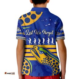 Custom Personalised Eels AnzacPolo Shirt KID Lest We Forget
