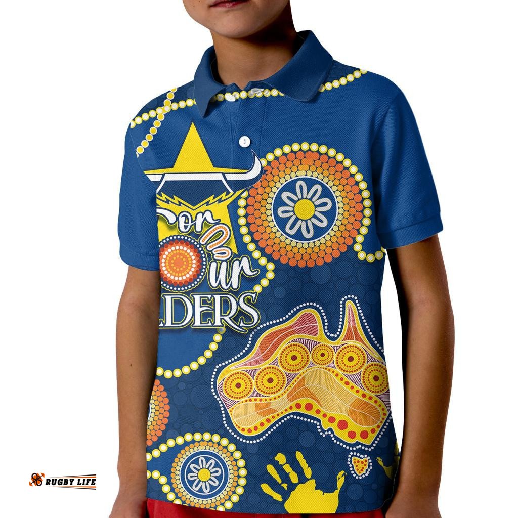 Personalised NAIDOC WeekNRL Cowboys For Our Elders Kid Polo Shirt
