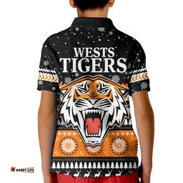 Wests Tigers Polo Shirt KID Merry Christmas Energy