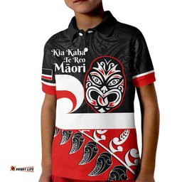 Personalised Te Reo Maori New Zealand Kid Polo Shirt Kia Haka Maori Fern With Tino Rangatiratanga