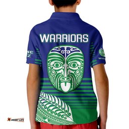 Warriors New Zealand Rugby Kid Polo Shirt Maori Face Ta Moko Simple Style