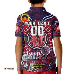 Custom Melbourne Demons NAIDOC Week 2024 Kid Polo Shirt Mascot Football
