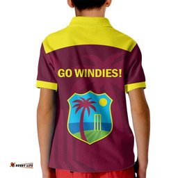 West Indies Cricket Kid Polo Shirt Go Windies Dynamic Version-