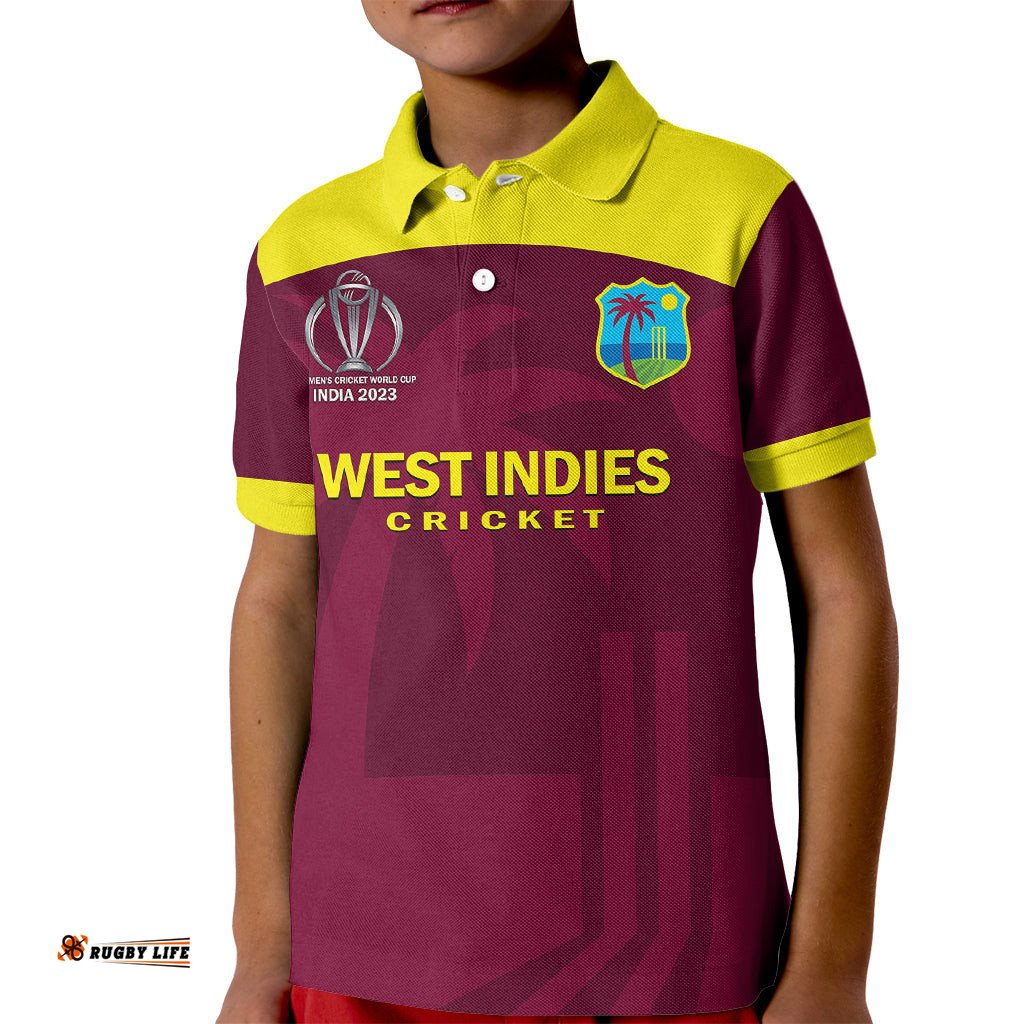 West Indies Cricket Kid Polo Shirt Go Windies Dynamic Version-