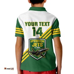 Personalised Australia Rugby Kid Polo Shirt Ipswich Jets Est 1982 Sporty Style