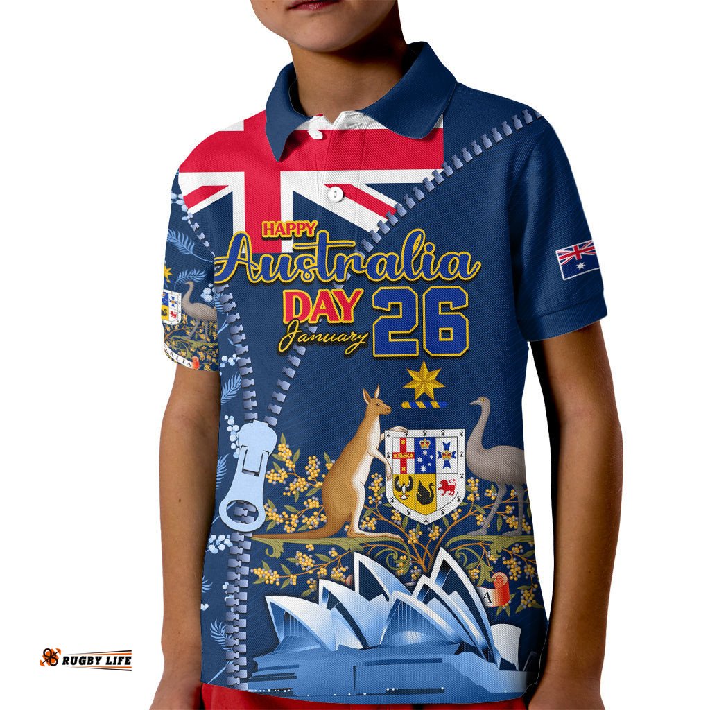 Personalised Happy Australia Day 26 January Kid Polo Shirt