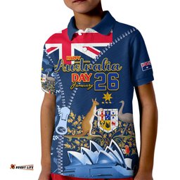Personalised Happy Australia Day 26 January Kid Polo Shirt