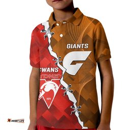 Personalised Giants And Swans Football Kid Polo Shirt Dynamic Style