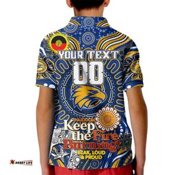Custom West Coast Eagles NAIDOC Week 2024 Kid Polo Shirt Mascot Football