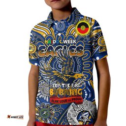 Custom West Coast Eagles NAIDOC Week 2024 Kid Polo Shirt Mascot Football