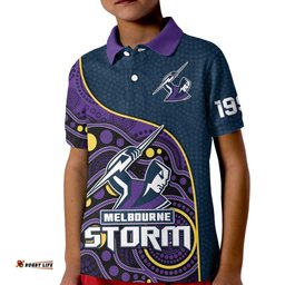 Storm Rugby Kid Polo Shirt Est 1997 Indigenous Art