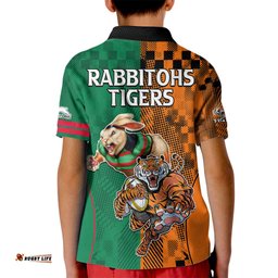 Wests Tigers and Rabbitohs Rugby Kid Polo Shirt Sporty Style
