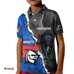 Personalised Panthers And Knights Rugby Kid Polo ShirtSporty Style