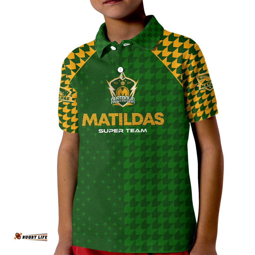 Personalised Australia Soccer Matildas Kid Polo Shirt Super Team