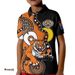 Wests Tigers Rugby NAIDOCPolo Shirt KID For Our Elders Indigenous Art
