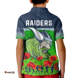 Raiders AnzacPolo Shirt KID The Milk Lest We Forget