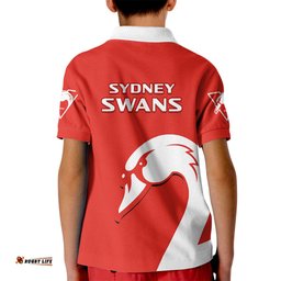 Sydney Swans Football Kid Polo Shirt Go Swannies Sporty Style