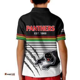 Penrith Panthers Rugby Kid Polo Shirt Authentic Permiers Black Version-