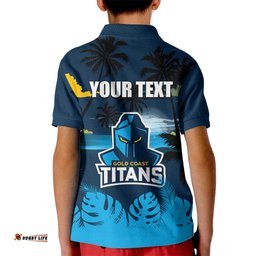 NRL Titans Kid Polo Shirt Summer Vibe Style
