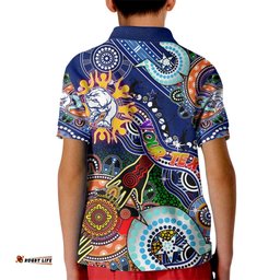 Custom NAIDOC Week 2024 Western Bulldogs Kid Polo Shirt Australia Aboriginal Dot Painting