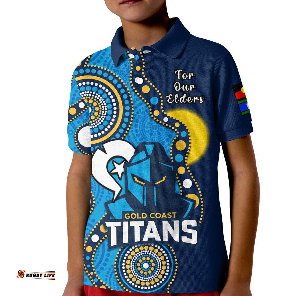 Titans Rugby NAIDOCPolo Shirt KID Indigenous For Our Elders