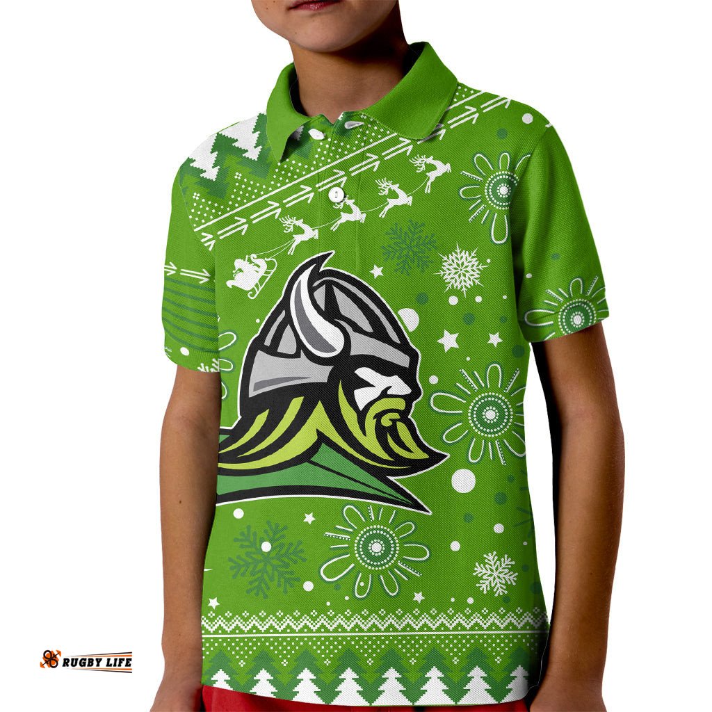 Raiders Rugby Kid Polo Shirt The Mighty Green MachineChristmas Vibe