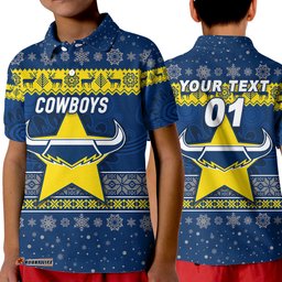 Custom Personalised North Queensland Cowboys Polo Shirt KID Christmas Simple Style