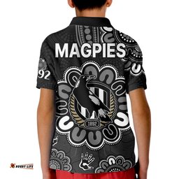 AFL Collingwood Magpies 1892 Aboriginal Kid Polo Shirt