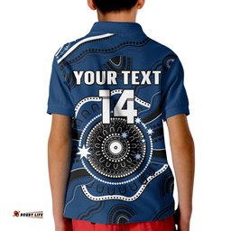 Custom Text And Number Melbourne Victory Football Polo Shirt KID Indigenous Style