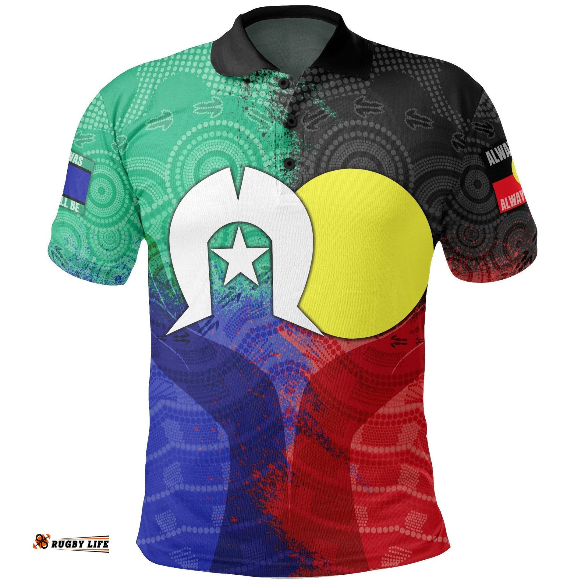 Aboriginal Kid Polo Shirts, Australia Naidoc Week Indigenous Flag Style For Kid