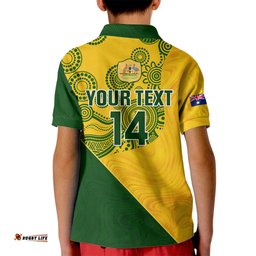 Custom Matildas Soccer Kid Polo Shirt Australian Indigenous National Color