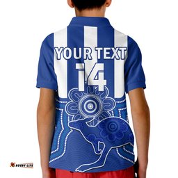 Custom Text And Number Laramba Football Polo Shirt KID Roos Aboriginal Art