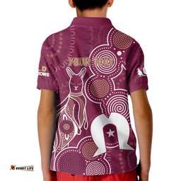 NAIDOC Week Kid Polo Shirt QLD Maroons Kangaroo