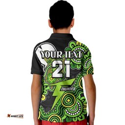 Custom Personalised Sydney Thunder Cricket Kid Polo Shirt NAIDOC Torres Strait For Our Elders