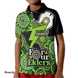 Custom Personalised Sydney Thunder Cricket Kid Polo Shirt NAIDOC Torres Strait For Our Elders
